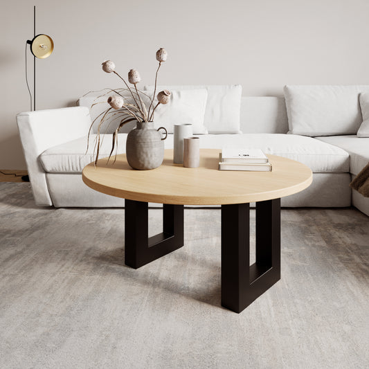 Runder Couchtisch aus massiver Eiche - Table Kings