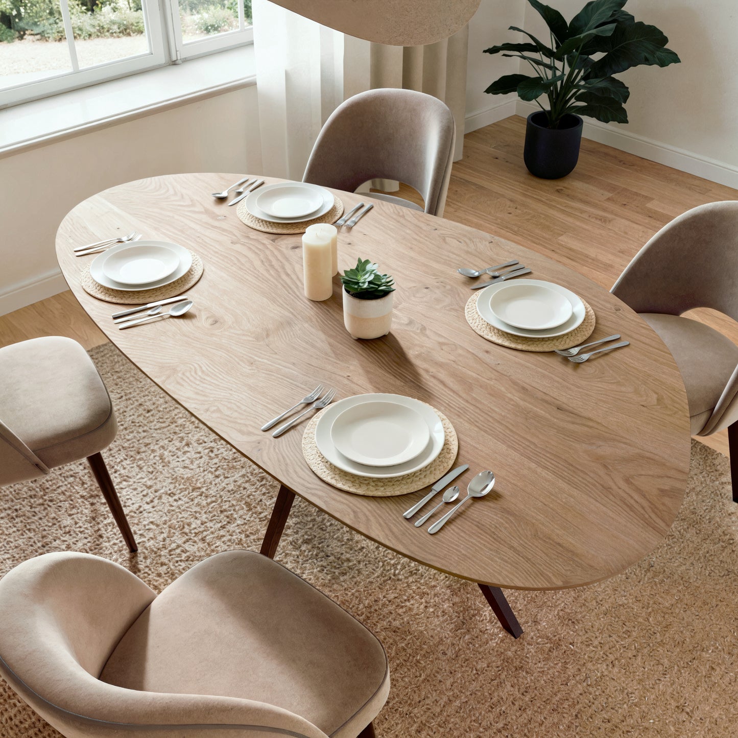 Esstisch "Kiesel" aus massiver Eiche - Table Kings