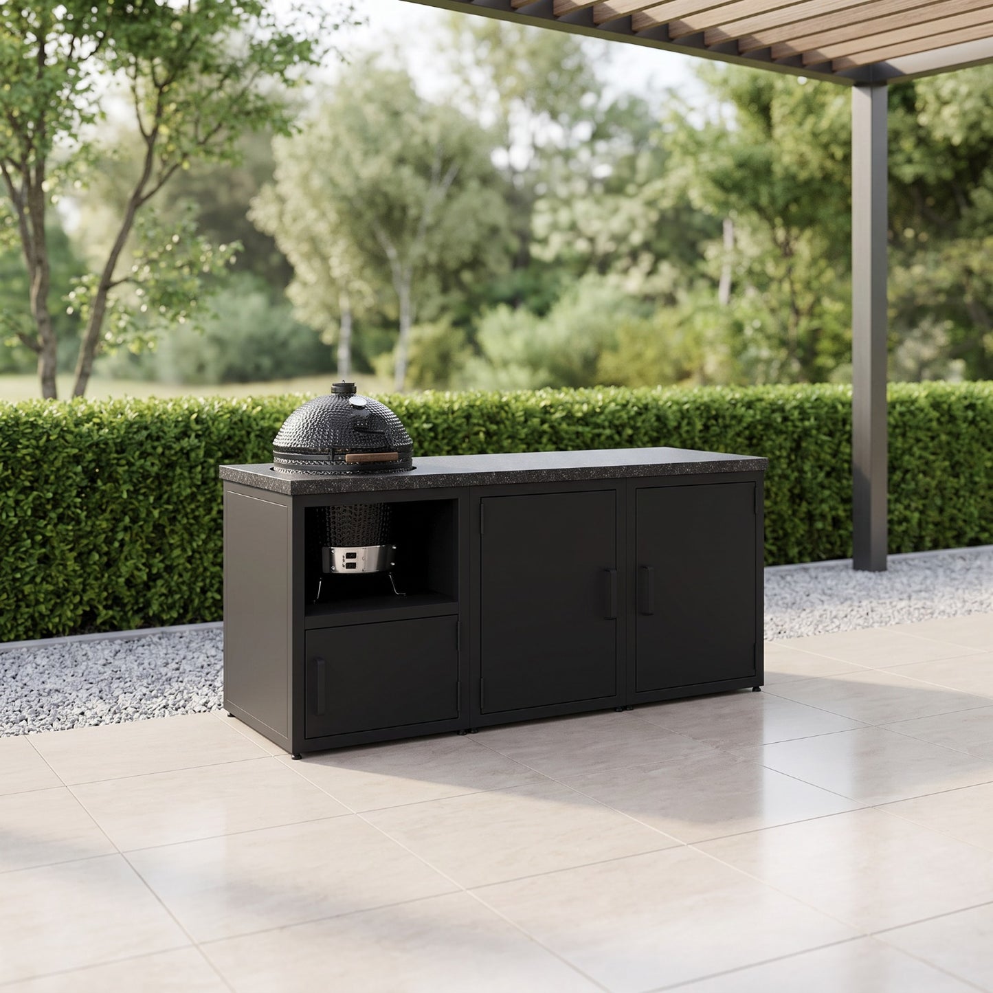 Outdoor-Küche mit Granitplatte für Kamado BBQ