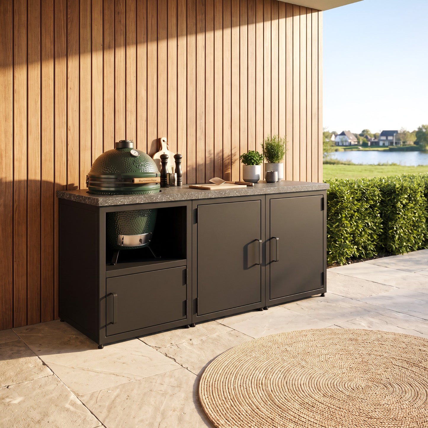Outdoor-Küche mit Granitplatte für Kamado BBQ