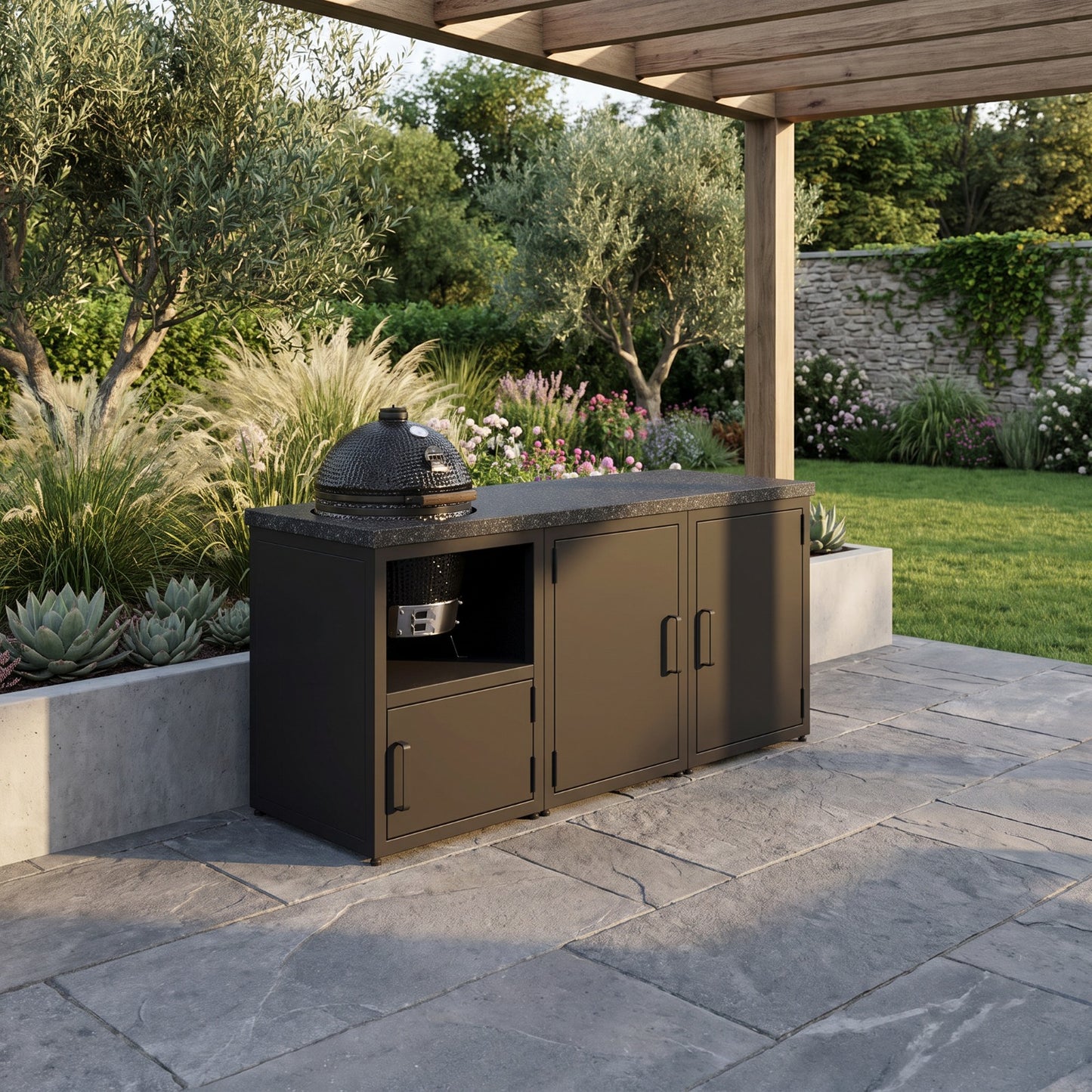 Outdoor-Küche mit Granitplatte für Kamado BBQ