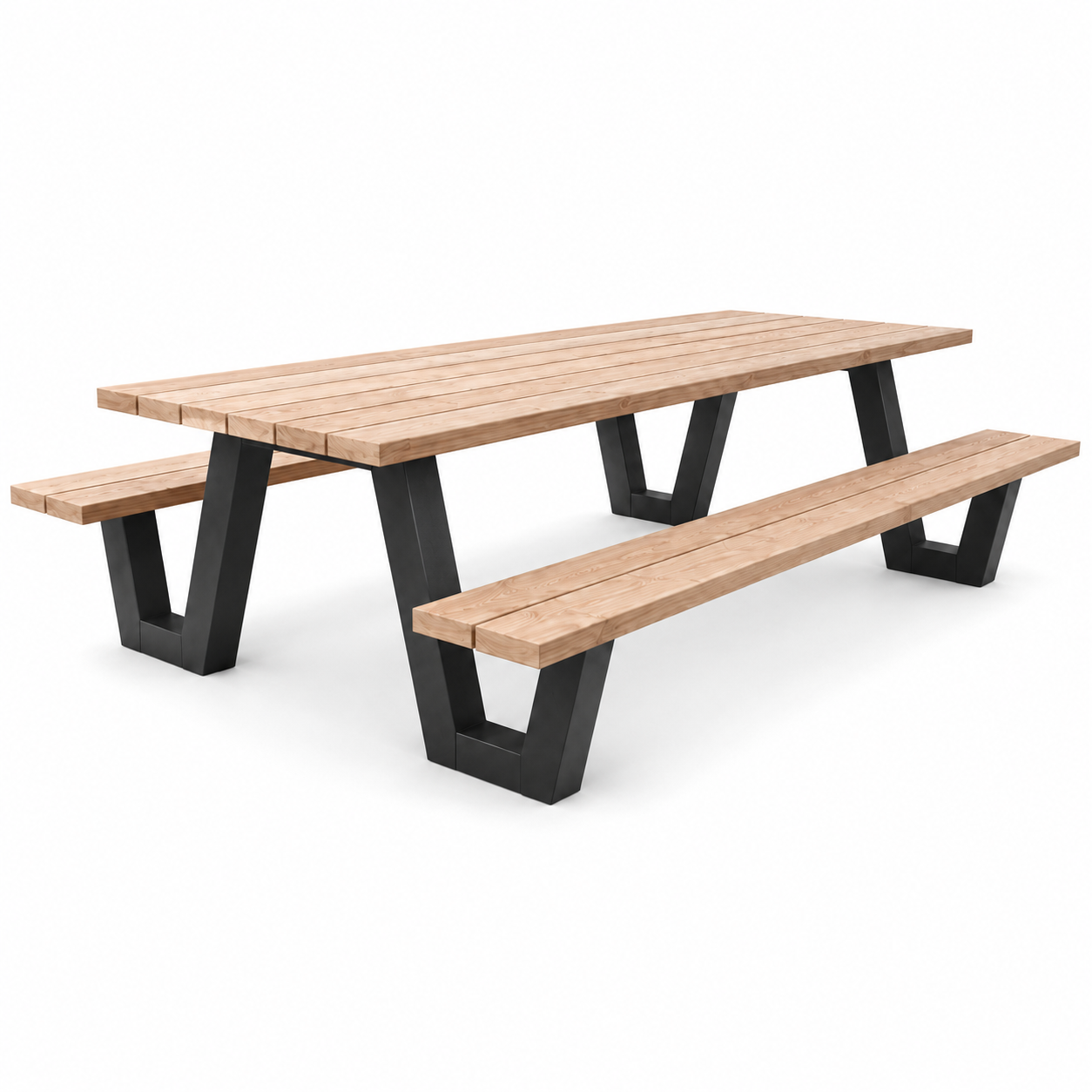 Picknicktisch aus massivem Douglasienholz mit W-Beinen – Table Kings