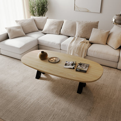 Ovaler Couchtisch aus massiver Eiche - Table Kings