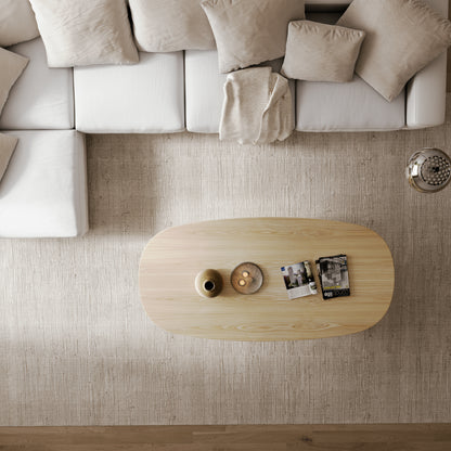 Ovaler Couchtisch aus massiver Eiche - Table Kings