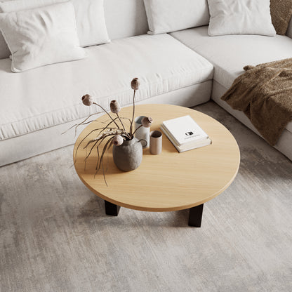 Runder Couchtisch aus massiver Eiche - Table Kings