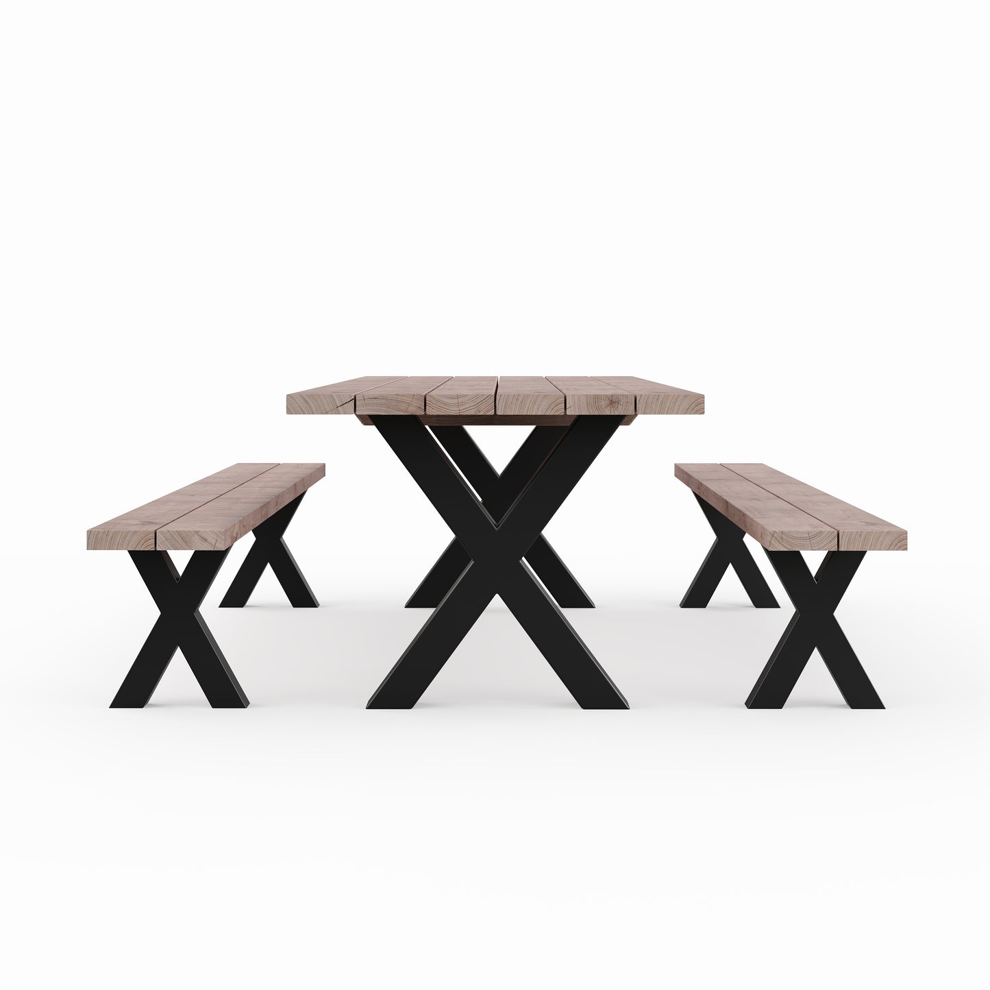 Picknicktisch aus massivem Douglasienholz mit X-Beinen - Table Kings