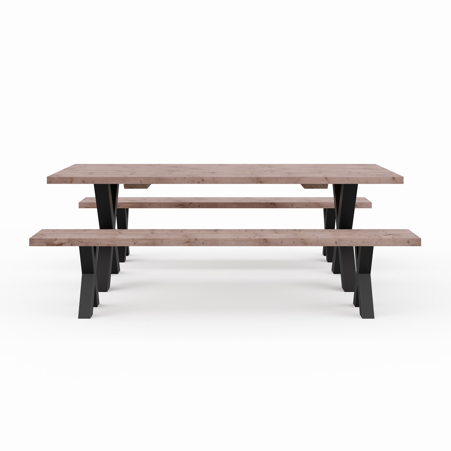 Picknicktisch aus massivem Douglasienholz mit X-Beinen - Table Kings