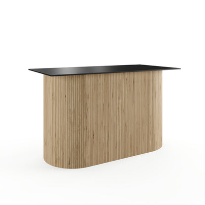 Geriffelte Ovalsäule aus Eiche – Table Kings