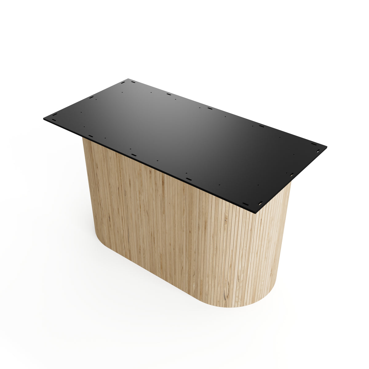 Geriffelte Ovalsäule aus Eiche – Table Kings
