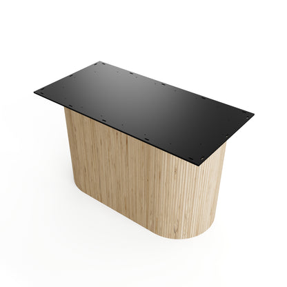Geriffelte Ovalsäule aus Eiche – Table Kings