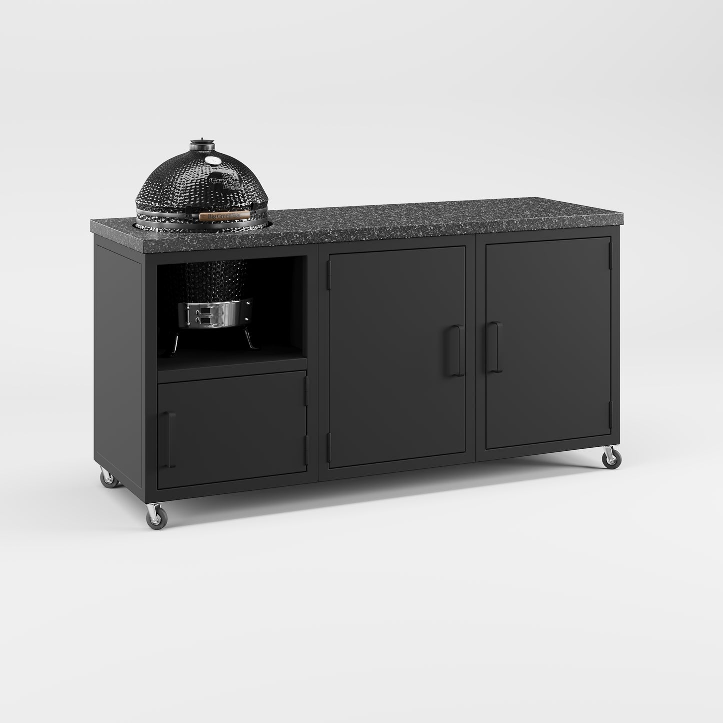Outdoor-Küche mit Granitplatte für Kamado BBQ (auf Rädern)