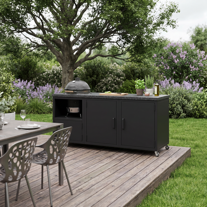 Outdoor-Küche mit Granitplatte für Kamado BBQ (auf Rädern)