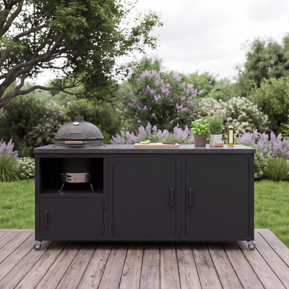 Outdoor-Küche mit Granitplatte für Kamado BBQ (auf Rädern)