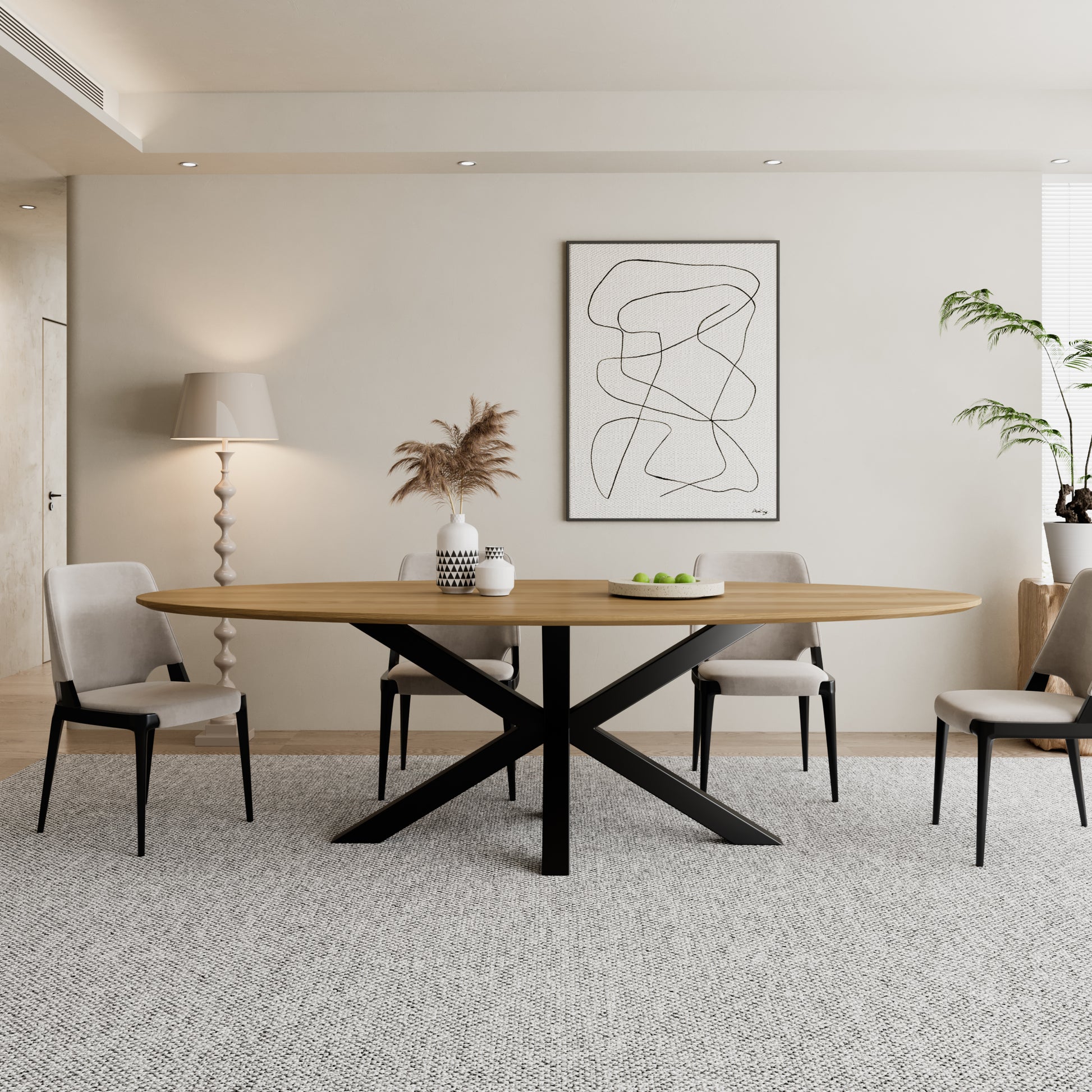 Ovaler Esstisch aus massiver Eiche - Table Kings