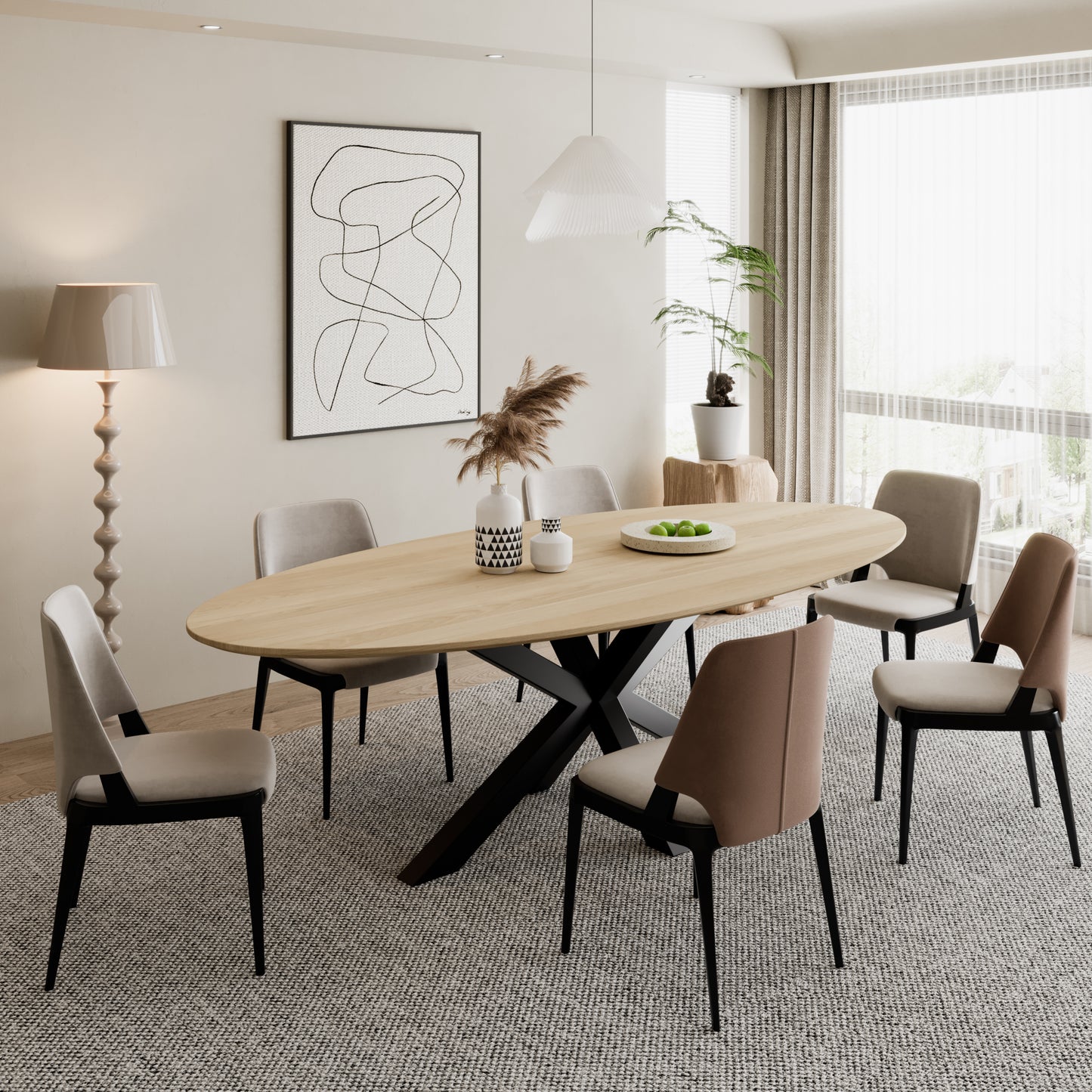 Ovaler Esstisch aus massiver Eiche - Table Kings