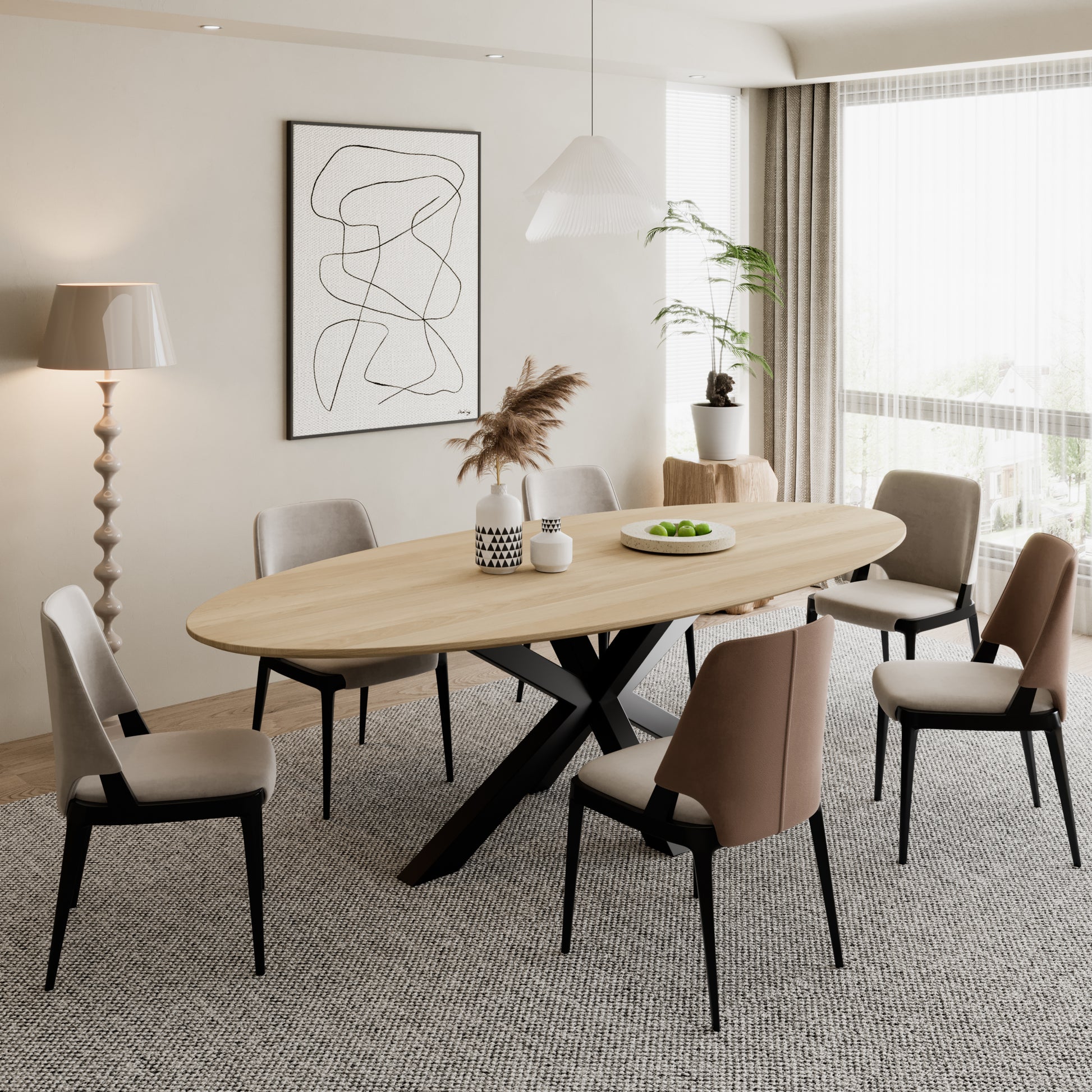 Ovaler Esstisch aus massiver Eiche - Table Kings