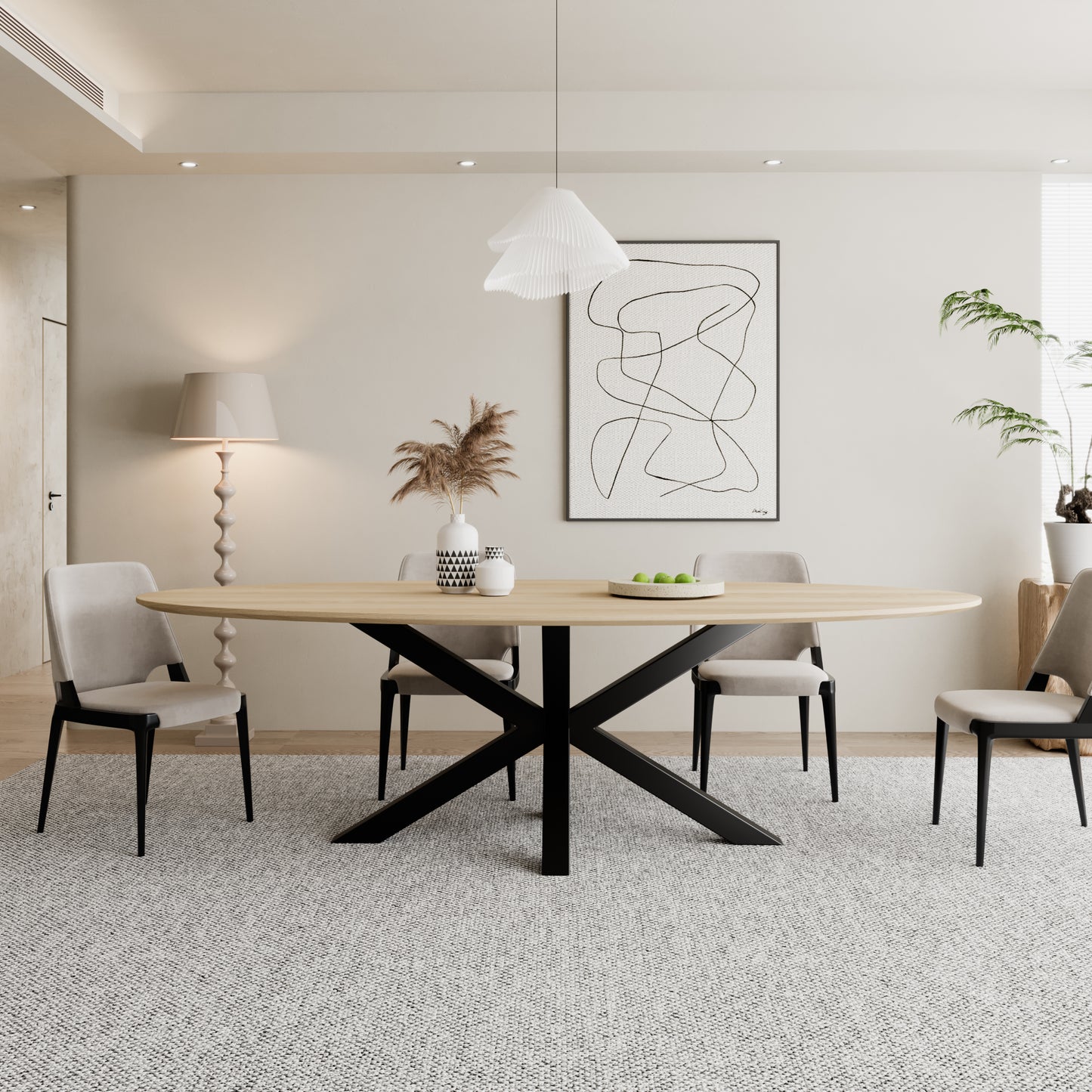 Ovaler Esstisch aus massiver Eiche - Table Kings