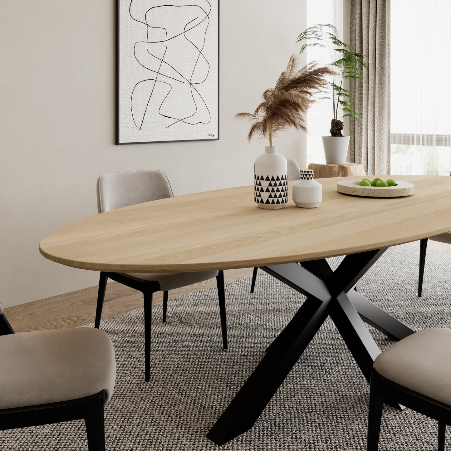 Ovaler Esstisch aus massiver Eiche - Table Kings