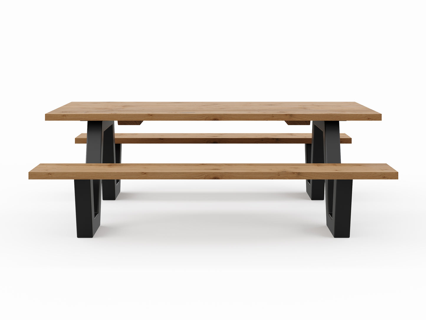 Picknicktisch aus massivem Eichenholz mit W-Beinen - Table Kings