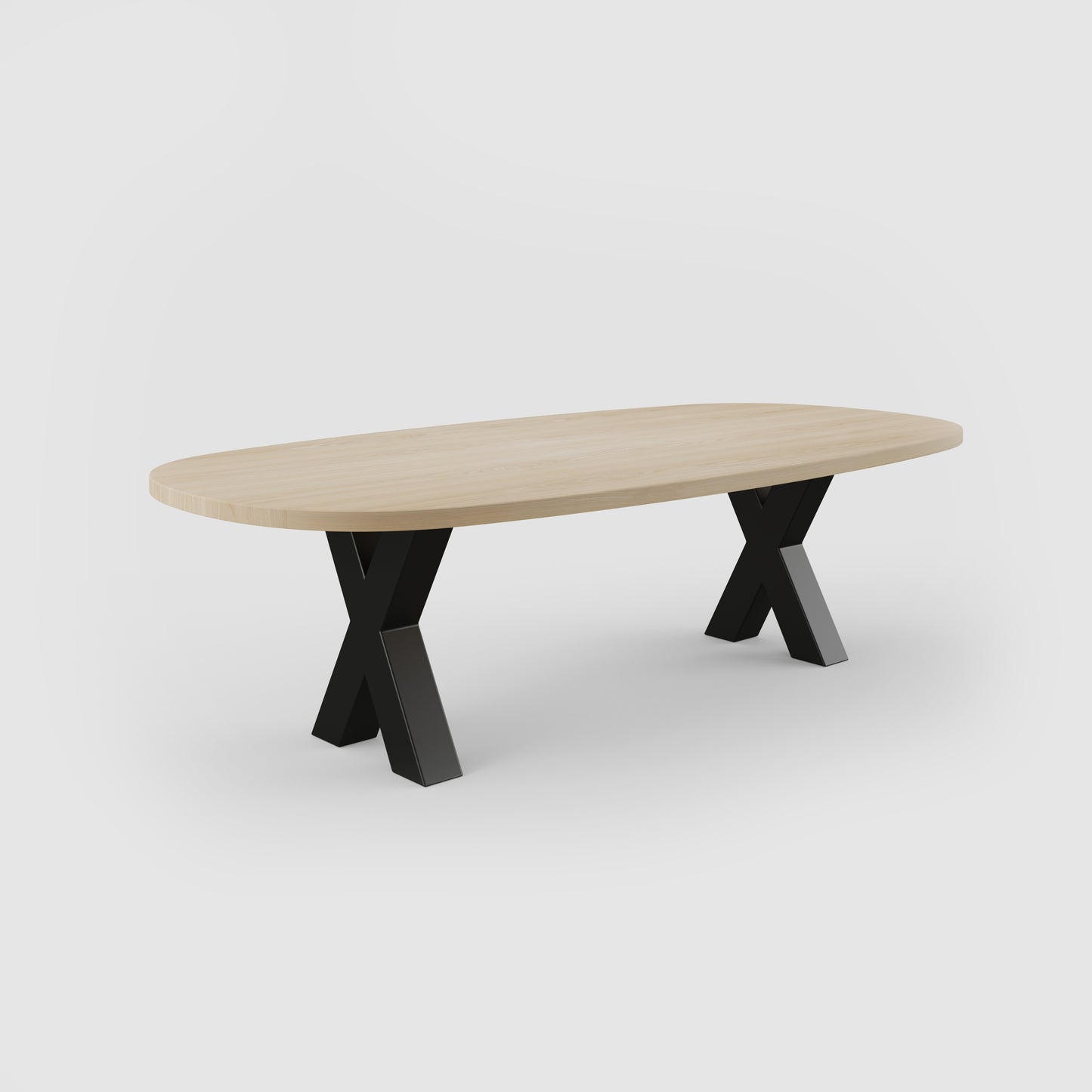 Ovaler Couchtisch aus massiver Eiche - Table Kings