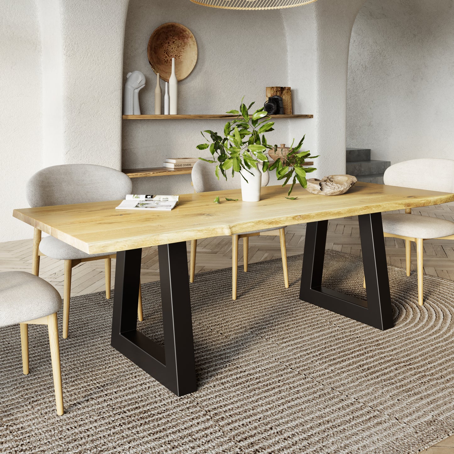 Rechteckiger Esstisch aus massiver Eiche - Table Kings