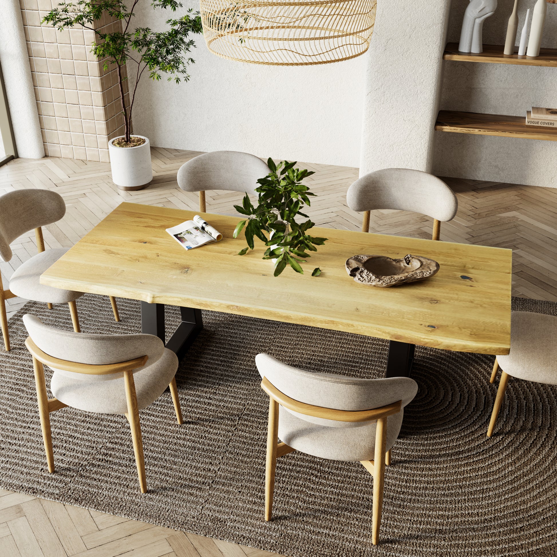 Rechteckiger Esstisch aus massiver Eiche - Table Kings