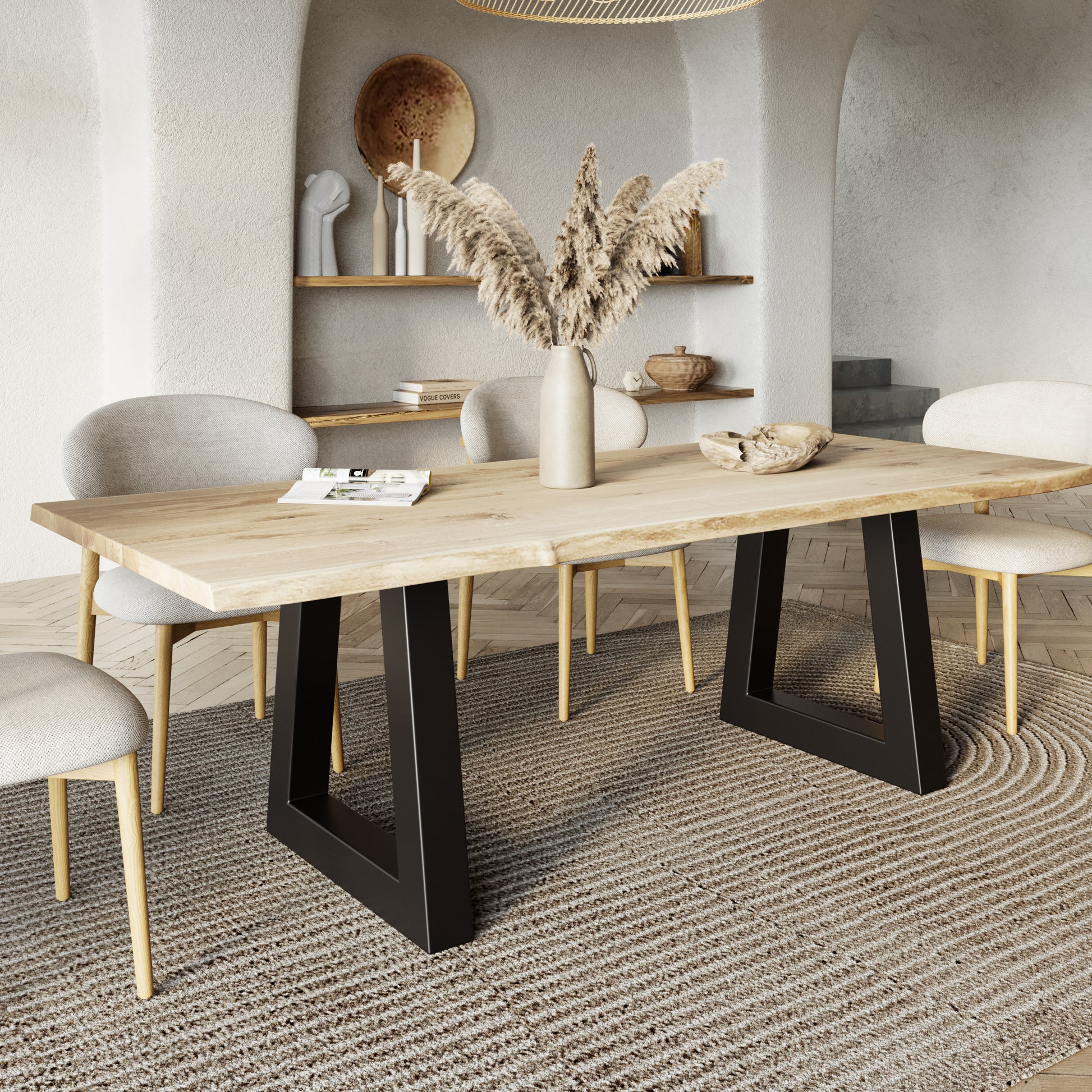 Rechteckiger Esstisch aus massiver Eiche - Table Kings