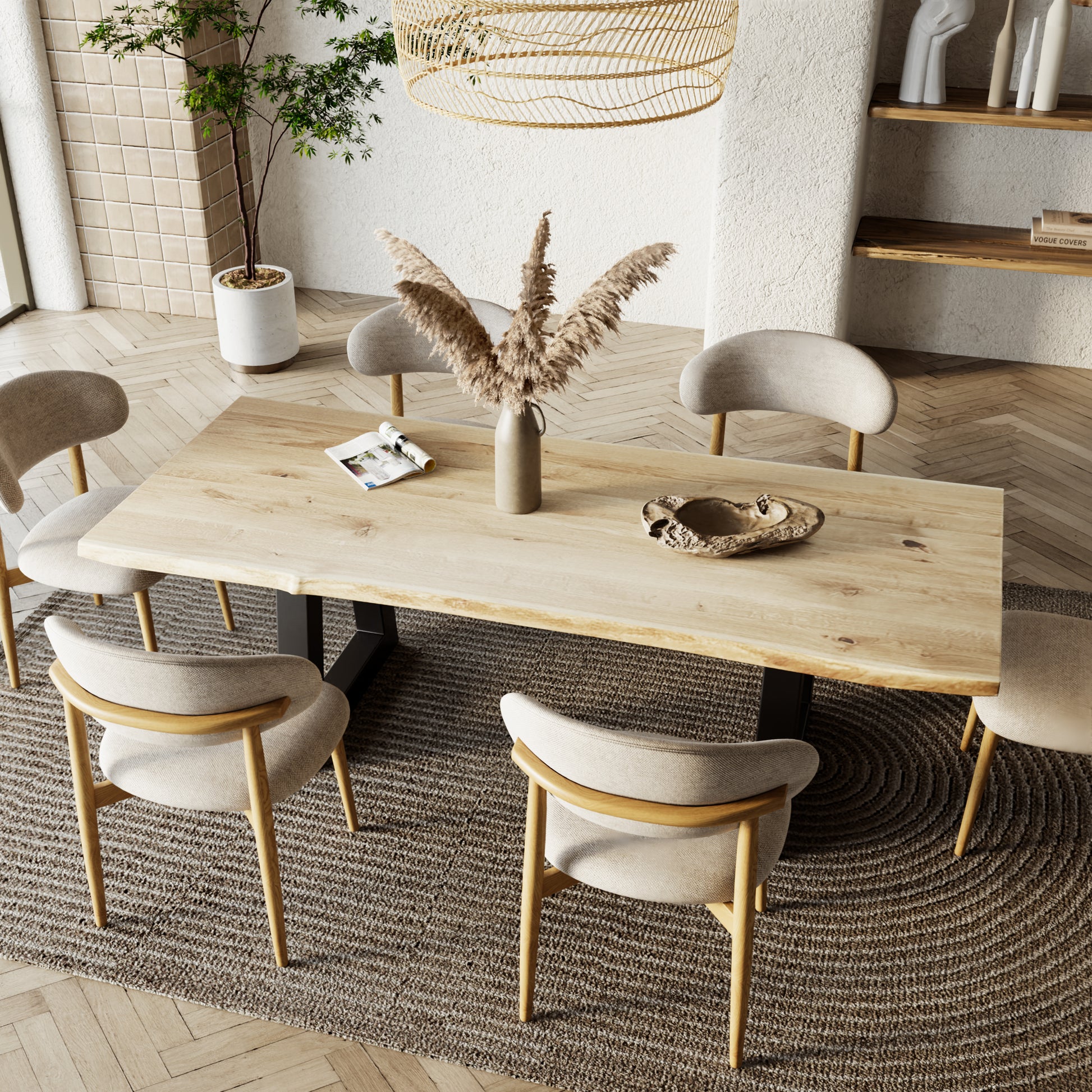 Rechteckiger Esstisch aus massiver Eiche - Table Kings