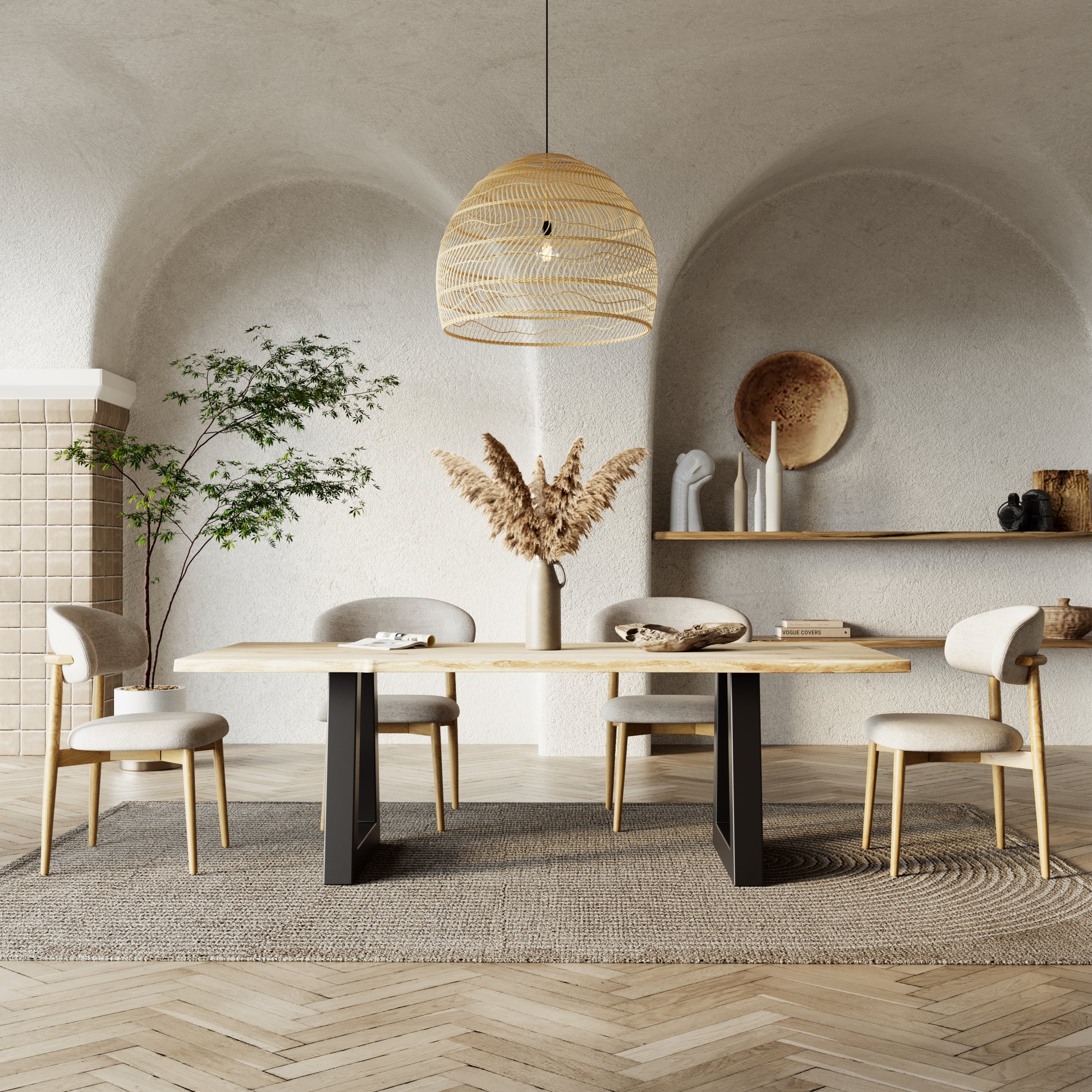 Rechteckiger Esstisch aus massiver Eiche - Table Kings