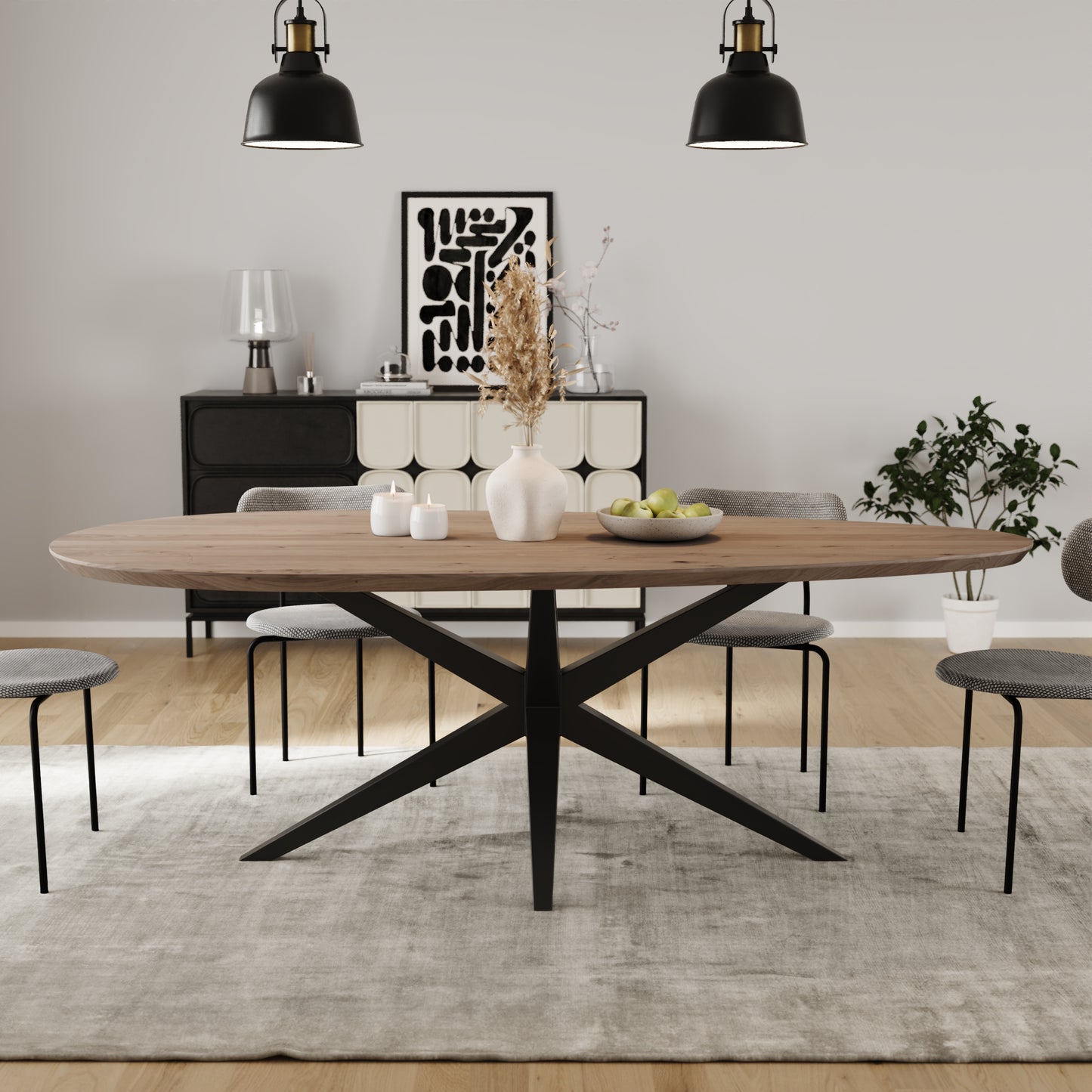 Esstisch "Druppel" aus massiver Eiche - Table Kings