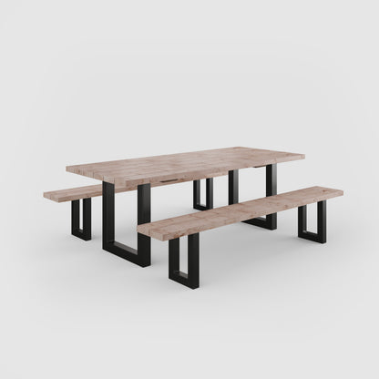 Picknicktisch aus massivem Douglasienholz mit U-Beinen - Table Kings