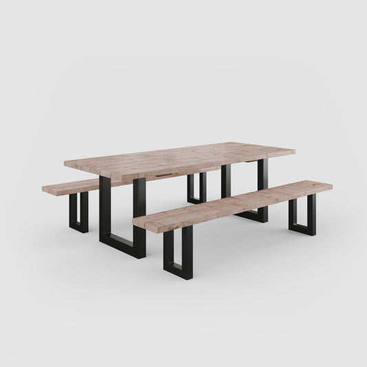 Picknicktisch aus massivem Douglasienholz mit U-Beinen - Table Kings