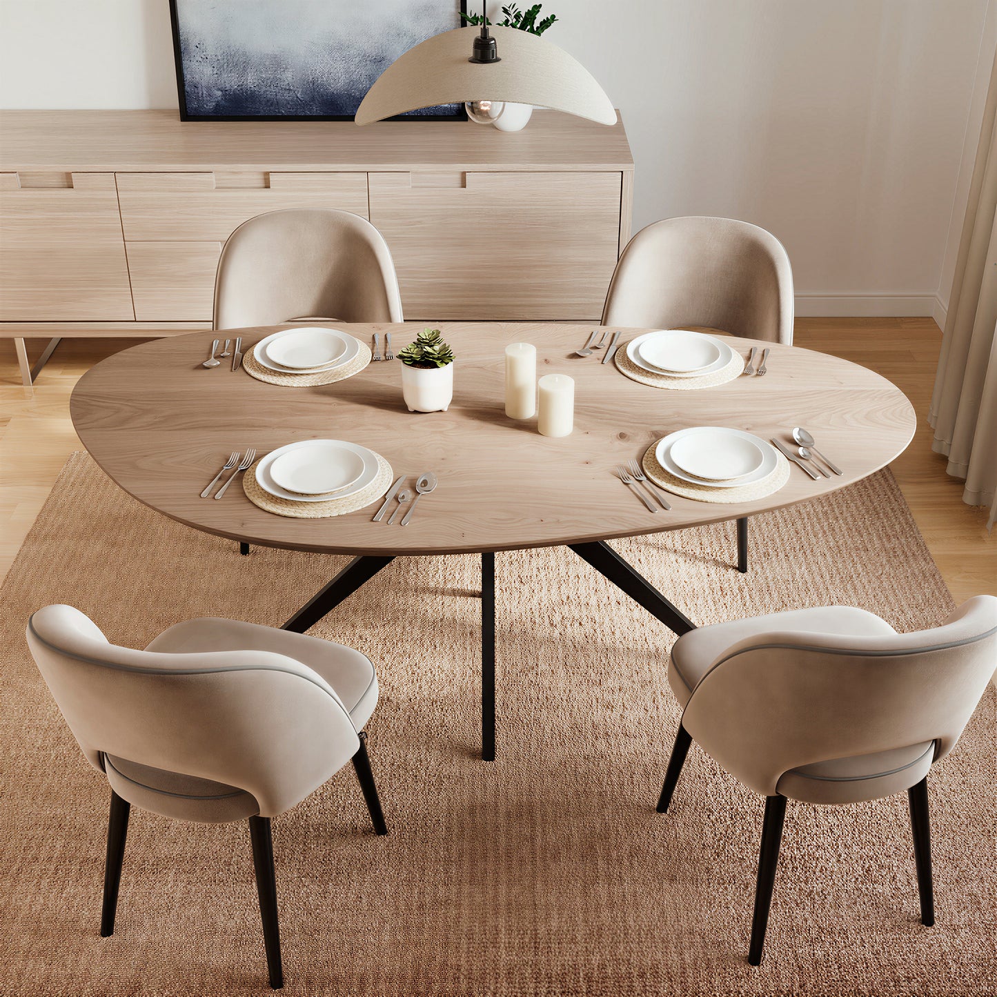 Esstisch "Kiesel" aus massiver Eiche - Table Kings