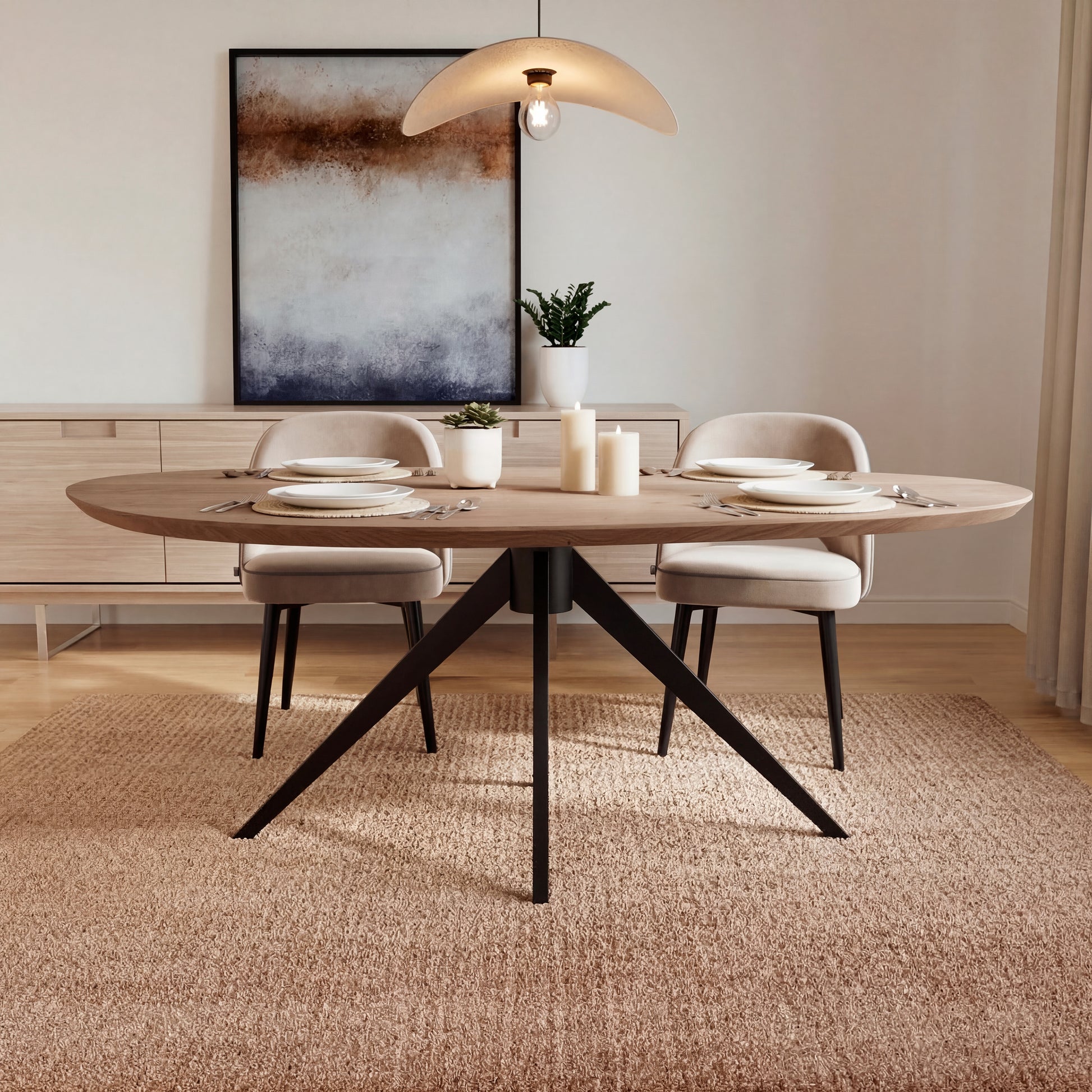 Esstisch "Kiesel" aus massiver Eiche - Table Kings