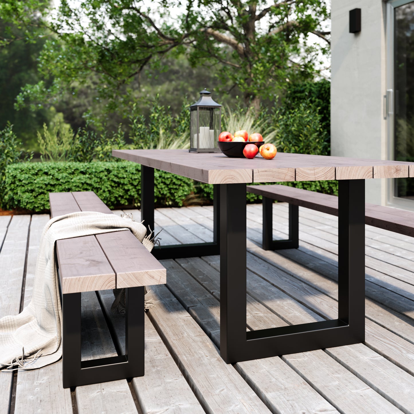 Picknicktisch aus massivem Douglasienholz mit U-Beinen - Table Kings