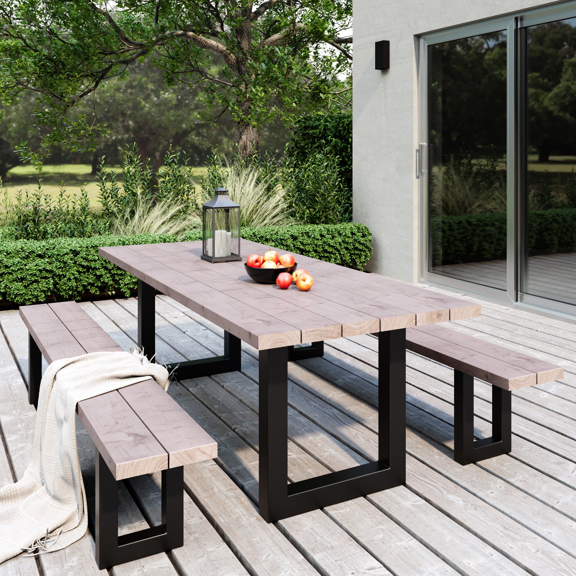 Picknicktisch aus massivem Douglasienholz mit U-Beinen - Table Kings