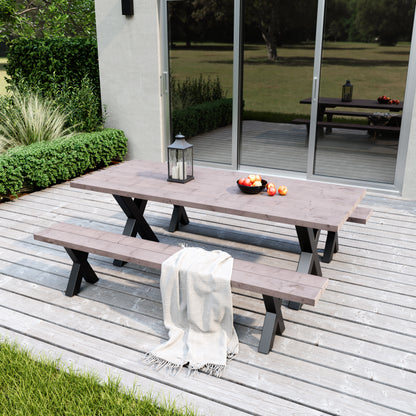 Picknicktisch aus massivem Douglasienholz mit X-Beinen - Table Kings