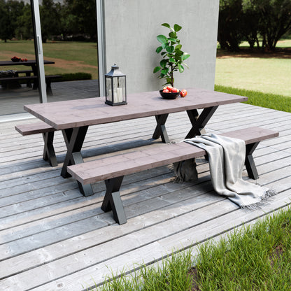 Picknicktisch aus massivem Douglasienholz mit X-Beinen - Table Kings